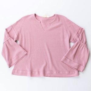 Bell Sleeve V-Notch Top, BRAND NEW